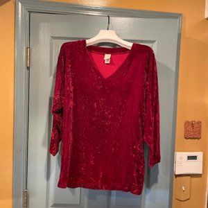 Vintage burgundy Clifford and Wills velvet top, S/M